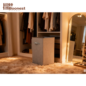 Cesto Portabiancheria in Tessuto <span class=keywords><strong>Grigio</strong></span> con Coperchio e Manici Rinforzati, Cesto per Bucato con Coperchio per <span class=keywords><strong>Bagno</strong></span> - Product Image 5