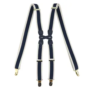 High Quality Mens Wedding Attire H Back Suspenders Bretelles Pour Hommes Braces Elastic Navy Blue For Sale