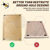 Couverture intérieure de ruche 10 cadres en contreplaqué marin avec cadre en pin ciré, fabriquée en Australie, avec 4 trous de ventilation métalliques pour l'évacuation des abeilles