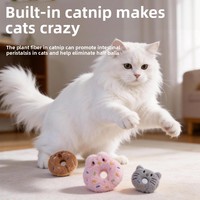 Mainan Kucing Boneka Donat Bergaya Kartun Baru - Untuk Penggunaan di Dalam Ruangan, Menenangkan, Kreatif, dan Menghibur untuk Kucing