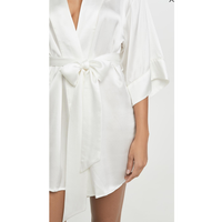 Vente en gros de robes kimono personnalisées en satin pour femmes chemises de nuit grande taille impression unie vêtements de nuit américains solides pyjamas été printemps