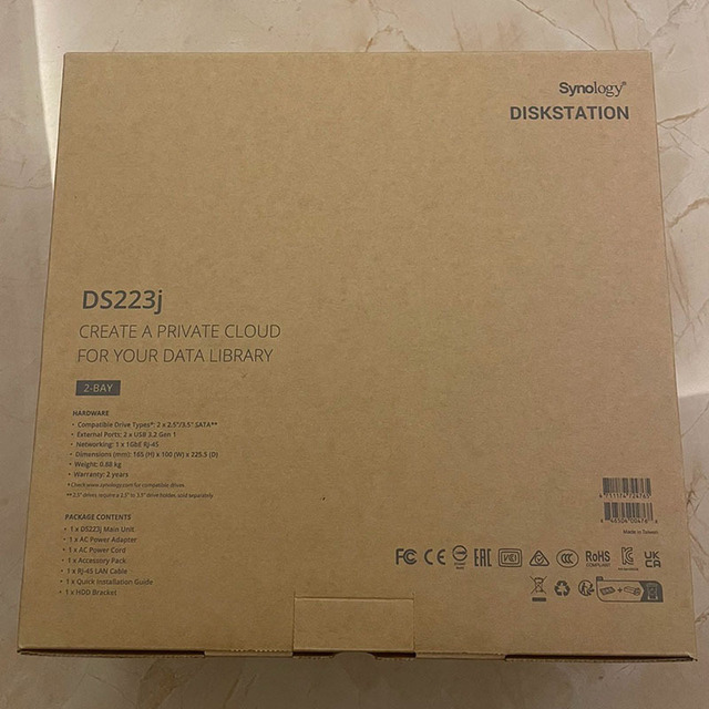 For Synology DS223j 2-Bay NAS Disk Array Network Storage Server with USB and SSD Interface in Stock Used Product