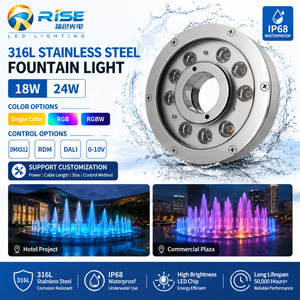 316LSS 40W IP68ตกแต่งสวน DMX RGB นำแสงใต้น้ำเต้นรำเพลงน้ำสแตนเลส - Product Image 1