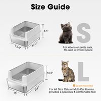 Accessoires pour litière pour chat en acier inoxydable rectangulaire de haute qualité, facile à nettoyer