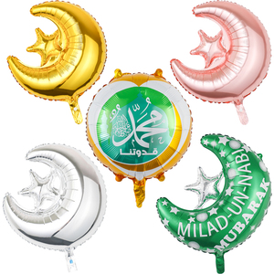 Palloncini a Forma <span class=keywords><strong>di</strong></span> <span class=keywords><strong>Luna</strong></span> e Stella Ramadan Kareem Palloncini in Foil EID MUBARAK per Decorazioni Festa Islamica Musulmana - Product Image 3