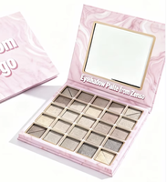 Emballage en papier recyclé pour palette de fards à paupières avec logo personnalisé, estampage à chaud de haute qualité, vernis UV localisé, doublure en éponge, miroir