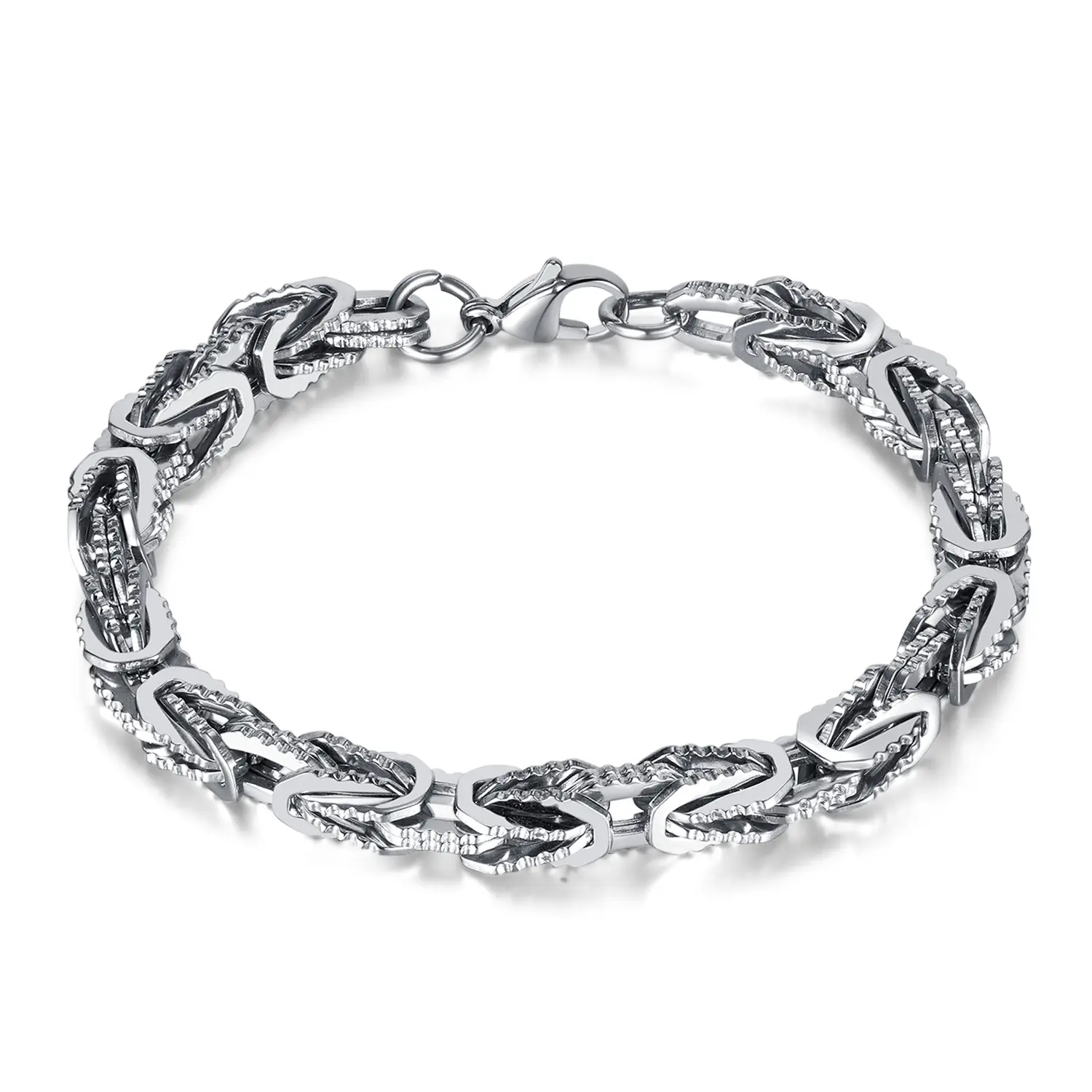 Nieuw Product Armband Rvs Haak Gesp Polsbandjes Zilver Zigzag Ketting Mode Sieraden Armbanden Mannen