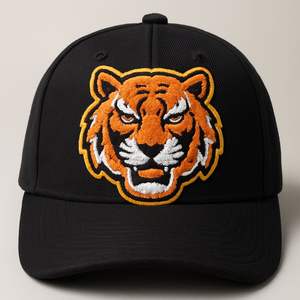 メーカー卸売 カスタム 大型 ベルクロ 刺繍 タイガーハットパッチ ジャケット シェニール ジーンズ キャップパッチ アイロン接着 - Product Image 4