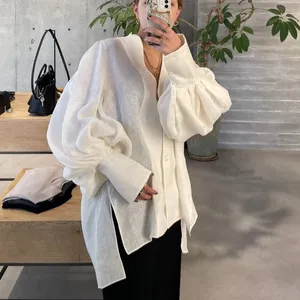 Wholesale 2023 Spring New Korean Edition Fashionable French Literary Temperament Linen Shirts Loose and Slim Women's Shirts