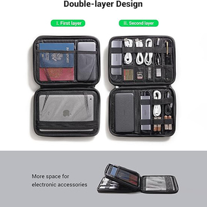กระเป๋าจัดเก็บสายเคเบิลอเนกประสงค์สำหรับเดินทาง สำหรับสายดาต้า, ที่ชาร์จ USB C, ฮาร์ดไดรฟ์, สายชาร์จ, อุปกรณ์เสริม - Product Image 2