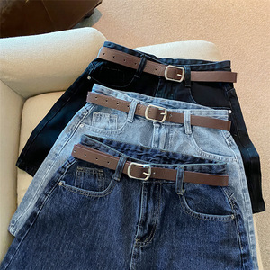 I-0572 Short en jean d'été pour <span class=keywords><strong>femme</strong></span>, <span class=keywords><strong>taille</strong></span> <span class=keywords><strong>haute</strong></span>, simple, amincissant, coupe ample, jambe large, style A-line, hot pants - Product Image 5