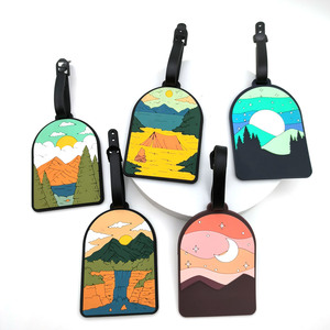 2026 Fashion Outdoor Scenery Style Soft PVC Boarding Pass Holder Wholesale Stock Scenery Luggage Tag Cover Suitcase Pendant