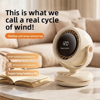 Nouveau ventilateur électrique silencieux de bureau portable USB sans pales, style pieuvre, moteur sans balais, autonomie de 6 à 8h, affichage numérique en anglais
