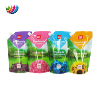 Sachet d'emballage personnalisé imprimé pour savon liquide et nettoyant, pochette autoportante en nylon pour lessive avec bec verseur