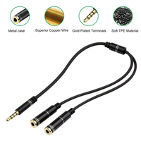 Doonjery — câble de séparation de casque Audio stéréo, Jack 3.5mm, 1 mâle à 2 femelles, adaptateur séparateur de casque d'écoute, microphone
