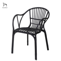 Chaise de salle à manger noire EaseNeat au design simple pour café, restaurant, mobilier de jardin