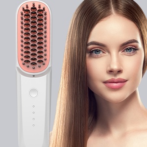 New Design Portable Wireless Electric USB Rechargeable <b>Mini</b> Ionic Hair <b>Straightener</b> Comb Brush - Product Image 6