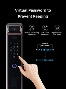 Kunci Pintu Pintar Tuya Otomatis Penuh dengan Pengenal Wajah 3D, Sidik Jari, dan Kata Sandi, Lubang Intip Berkualitas Tinggi Anti Maling - Product Image 3