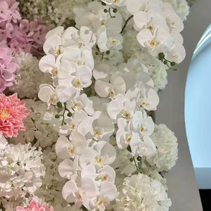 Decoración de Pared de Flores de Hortensia Simuladas para Salón de Bodas, Color Rosa Blanco, 8 Pies, Flores Artificiales de Seda Hechas a Mano de Alta Calidad - Product Image 4