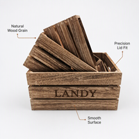 Caisse en bois rustique haut de gamme avec logo personnalisé, emballage en caisses superposables, présentoir en bois pour la vente au détail, décoration intérieure, coffret cadeau