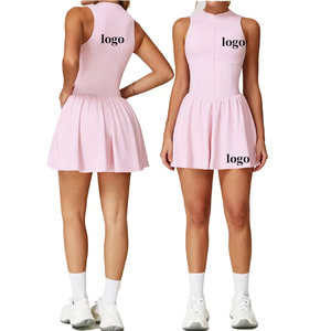 Kustom Logo wanita Zip-up luar ruangan berlari tenis gaun bernapas anti-paparan pakaian Golf pakaian Badminton - Product Image 1