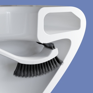 Sanga Eco-Friendly Black TPR+PP Toilet Brush and Holder Set with Bristles for Bathroom Use - Product Image 4