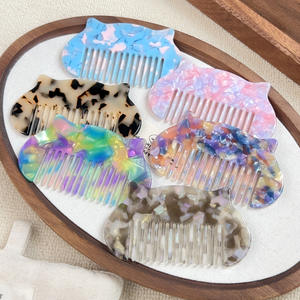 Pettine Elegante Retrò DOWELL con Orecchie di Gatto, Lungo, Portatile, Antistatico, Fatto a Mano in Acido Acetico per Donne - Product Image 4