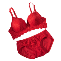 Ensemble de lingerie sexy pour fille avec dentelle froncée sur la poitrine, sans armatures, soutien-gorge sans couture respirant et culotte taille haute écologique avec logo