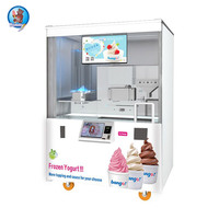 Distributeur automatique professionnel de yaourt glacé et de crème glacée à 3 saveurs, en acier inoxydable, avec garantie d'un an