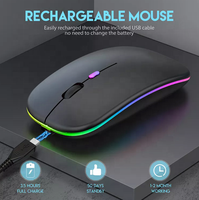 Nouvelle souris de jeu USB rechargeable pour ordinateur Souris sans fil sans fil silencieuse à LED avec logo personnalisé