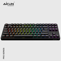 Aikun GX987WR Keyboard Gaming USB 3 Mode Berkabel/Nirkabel BT 87 Tombol Baterai Isi Ulang Sakelar Mekanik Makro Lampu Latar RGB