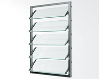 Fenêtre à persiennes horizontales en verre, design moderne, cadre en alliage d'aluminium, ouverture automatique ou manuelle, ventilation extérieure