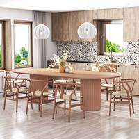 2025 moderne Simple nordique maison créative Table à manger chaise combinaison Table en bois massif pour petit hôtel salle à manger meubles