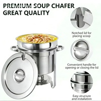BOSAI Bain-marie autoalimenté en acier inoxydable épaissi, sections isolées, chauffage à l'alcool, 7L/11L, Or/Argent