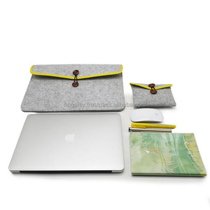High Quality Felt Laptop Sleeve Notebook <b>Computer</b> Case Carrying <b>Bag</b> Two Sizes Multifunctional Felt Waterproof Laptop Tote <b>Bag</b> - Product Image 1