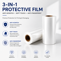 Film BOPP Matte 3 in 1 untuk Kemasan Kotak, Kemasan Kotak Kue, Percetakan, Film Laminasi Thermal Glossy, Film Laminasi Dingin