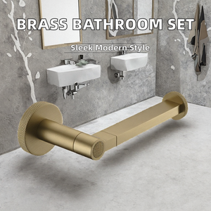 Accesorio de Baño de Latón Sólido Cromado Ecológico, de Pared, Diseño Moderno, Cesta para Ducha, Portarrollos de Papel Higiénico, Toallero - Product Image 3