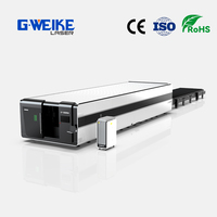 Fuente de Láser de Fibra G.weike LF10025GH de 12KW, Marca China Raycus, con Mesa de Trabajo de Dos Intercambiadores de 2.5*10m