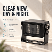 Caméra de recul pour véhicule IP69K, vision nocturne, 12V 24V, support réglable, options grand angle pour camion, bus, fourgonnette, vue latérale et de recul