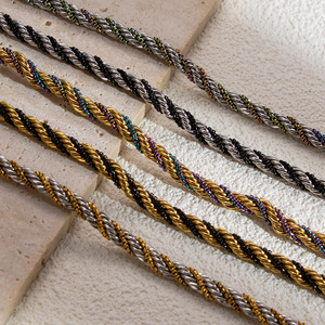 Pulsera de Acero de Titanio con Baño de Oro de 18K, Joyería de Acero Inoxidable para Mujer, Accesorio de Moda de Verano - Product Image 1