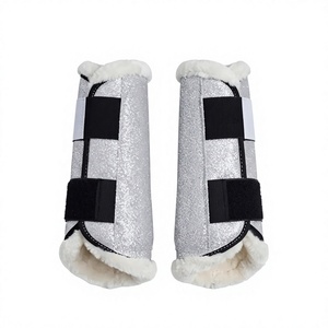 Ensemble de tapis de selle de dressage tout usage en coton respirant avec doublure en polaire et insert en maille gris et blanc - Product Image 5