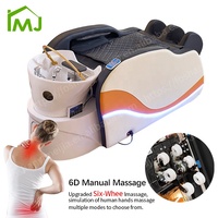 Chaise de lavage de cheveux de salon de luxe personnalisée, lit de massage électrique pour le cuir chevelier, shampooing