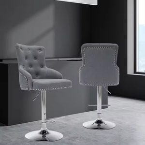 Sillas de Bar Giratorias Blancas de Lujo Directas de Fábrica, Sillas Altas Contemporáneas de Cuero PU con Base de Metal, Personalizables OEM/ODM para <span class=keywords><strong>Cocina</strong></span> y Hogar - Product Image 6