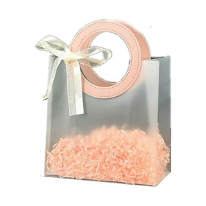 Manufacture PP Bag <b>Ribbon</b> Plastic Bulk Transparent PP Shopping Bag Clear Gift PP Bags With Handles - Product Image 1
