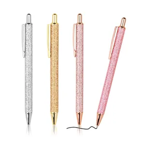 Cute Pink Fancy School Retractable Pretty Metal Ballpoint Pen