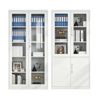 Armoire de classement métallique Zhenke 2026 à double porte battante en verre pour le rangement de documents et dossiers de bureau