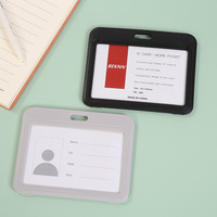 Porte-badge double face en plastique transparent coloré, style moderne et minimaliste, pour cartes d'étudiant et de travailleur – Vente directe