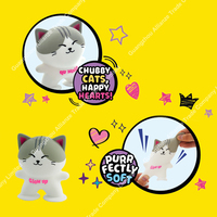 Jouets pour chats en peluche super doux de 4 styles, jouets pour chats en TPR à ventouse, jouets pour chats mignons debout, jouets pour chats extensibles, jouets à presser pour chats