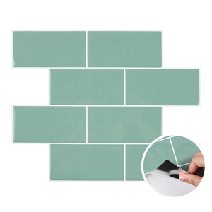 Ship Only to USA Green 3d Kitchen Backsplash Peel and Stick Tiles Sticker for Living Room (10 Sheet) - Product Image 1