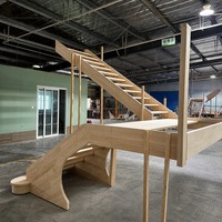 Escalier de villa sur mesure tout-en-un, escalier moderne en bois massif